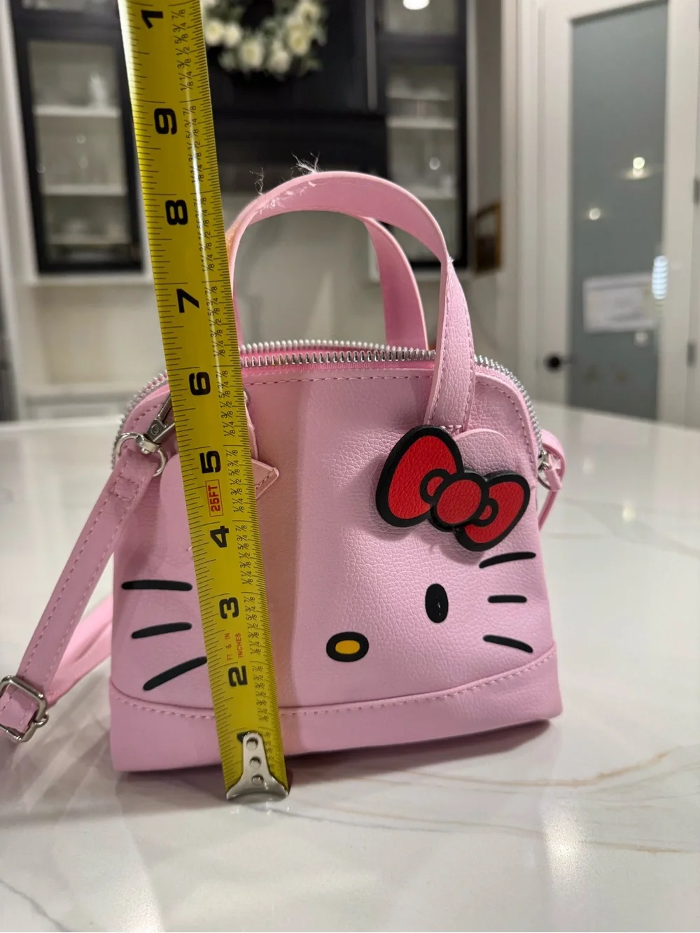 Hello Kitty Kids Pink Character Crossbody Purse with Bow Accent